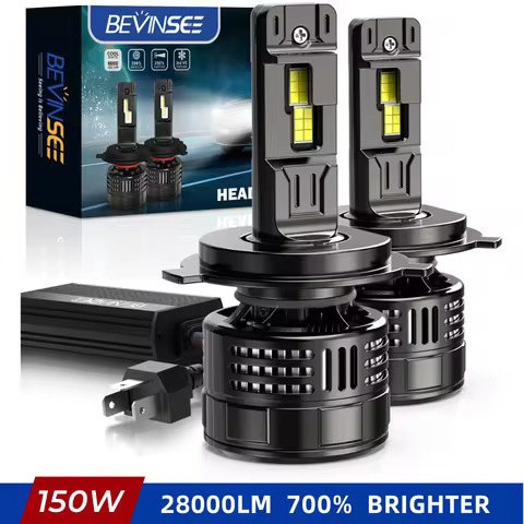 BEVINSEE LED H4 High Power 150W 28000LM Super Bright Ampoule LED H11 9005 HB3 9006 HB4 H8 H9 9012 CA