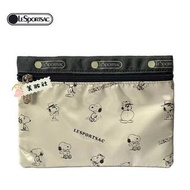 【LeSportsac】拉鏈收納包：Snoopy 白色 (057)