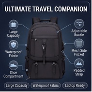 50-80L Travel Backpack bag waterproof hiking Bag with shoe compartment 18 inch laptop bagpack