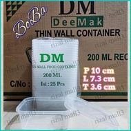 Miliki 1 Dus Thinwall Dm 200Ml Container Kotak Persegi
