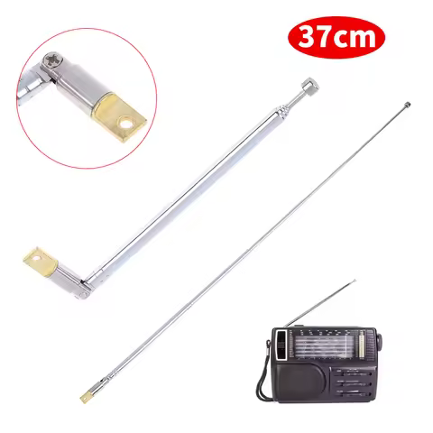 1Pcs 37cm/30cm 4/5 Section Telescopic AM FM Radio Aerial Antenna Adapter Stainless Steel AM FM Radio