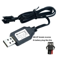 2pcs/lot 2S 7.4V Lithium Li-Ion Battery Charger USB Cable 800mA SM-3P reverse plug for RC Boat Truc