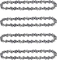 4 Pack 8 Inch Chainsaw Chain 050" Gauge, 3/8" LP Pitch, 33 Drive Links, 8 Inch Pole Saw Chains Fits 
