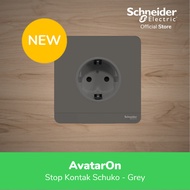 Schneider Electric AvatarOn Stop Kontak Schuko - Dark Grey