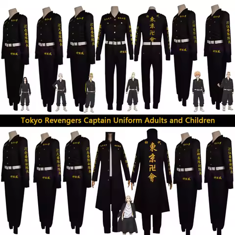 Tokyo Revengers Cosplay Costumes Mikey Draken Valhalla Jacket Shirt Pants Belt Sets School Uniform T
