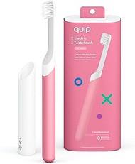 Quip Sonic Toothbrush for Kids - Timed Electric Toothbrush with Small Replaceable Brush Head - Soft 