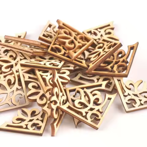 20pcs Wooden Ornament Book Corner Protector DIY Crafts Home Decoration Box Book Scrapbook Album Corn