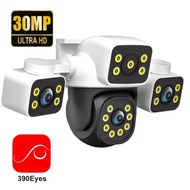 Outdoor CCTV 3 lens camera App 390eyes waterproof CCTV wifi long distance monitoring 2-way communica
