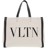 Like new Valentino Garavani VLTN RW2B0D21FWB canvas/leather beige tote bag 1556 [มือสอง] Valentino G