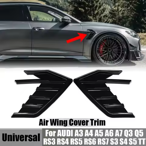 Car Side Vent Fender Spoiler Outflow Vent Sticker Universal For Audi A3 A4 A5 A6 A7 S3 S4 S5 S6 S7 R
