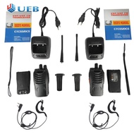 2PCS BF-888S Dual Band Walkie Talkie with Earphones Portable Handheld Walkie Talkie Rechargeable Rad