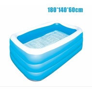 Kid Inflatable Swimming Pool 3 Ring Rectangular Pool
