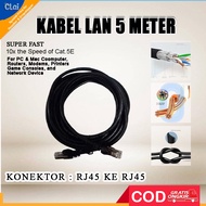 (clai)5 Meter Iron LAN Cable - Gigabit Ethernet RJ45 Cat6e High Speed Network Server FTP Cable