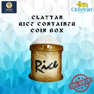 Claytan Rice Container/Guni Beras Coin Box/ Ceramic/Coin bank/ Saving bank/ Saving box/ Tabung Duit/