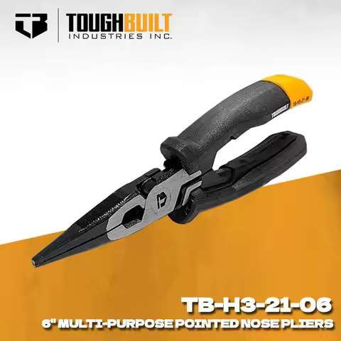 TOUGHBUILT TB-H3-21-06 6" Multi-Purpose Pointed Nose Pliers Hand Tools Toughbuilt Pliers