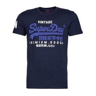 New Superdry's men's retro letter print gray short-sleeved top T-shir