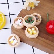 WORE 5Pcs/set 1:12 Dollhouse Miniatures Chinese Dim Sum Food Kitchen Accessories