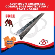 SCM Aluminium Chequered Edge Protector Diamond Plate Corner Angle Tread Plate Corner Guard Checker P