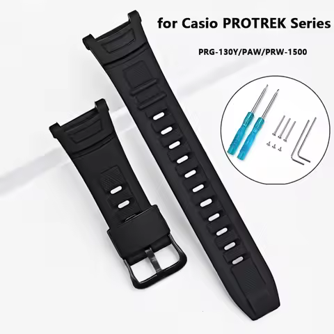 TPU Silicone Strap for Casio PROTREK Series PRW-1500 PAW-1500 PRG-130 Men Replacement Sport Waterpro