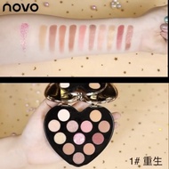 [No.5298] Eye Shadow Plate NOVO พาเลททาตารูปหัวใจ อายแชโดว์12สี แมท ชิมเมอร์ กลิตเตอร์