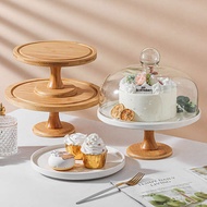 dessert serving tray desert tray Penutup kaca lutsinar, hiasan meja pencuci mulut, rak dulang roti d