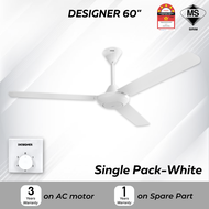 KDK K15V0 / DESIGNER Fan Ceiling Fan Kipas Siling with Energy Saving Motor (150cm/60″)Twin Pack Regulator Type Fan Kipas Ceiling