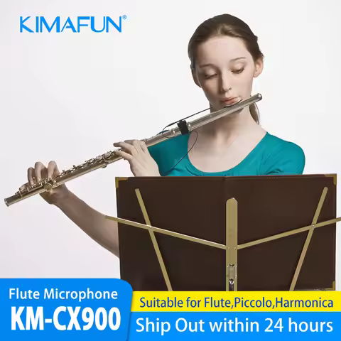 KIMAFUN CX900 Flute Microphone Collar Pickup Microphone Wired Instrument Clip on Lapel Microphone fo