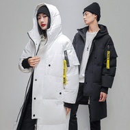 KY-D Mid-Length down Jacket Men's New Thickened Warm Hooded Jacket Couple's down Jacket Men's Cotton-Padded Jacket Men's