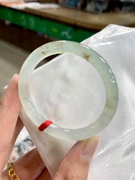冰種翡翠天然翡翠玉鐲 A玉手鐲 玉鈪 • 冰種滿天星灑金翡翠圓鐲