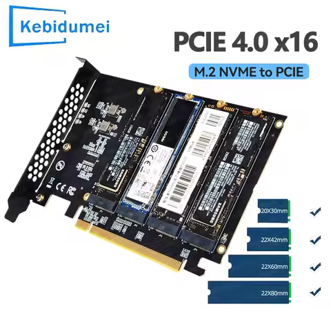M.2 NVME to PCIe 4.0 3.0 Adapter PCI-E 1X 4X 16X To M.2 Converter PCIE To M2 Controller Supports 228