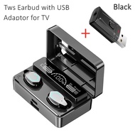 Wireless Tv Earbud Tws Bluetooth Headset with USB Adaptor 9D Stereo Earphone CVC Noise Cancelling 30