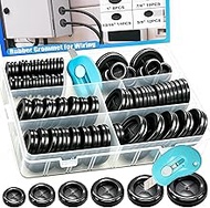 53PCS Black Round Rubber Grommet Kit,6 Assorted Drill Hole Sizes 5/8" 13/16" 7/8" 1" 1-3/16" 1-1/2",