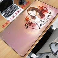 IU Kpop Star Printing XXL Mouse Pad Gamer Accessory Hot Large Desk Pads Computer Lock Edge Keyboard 