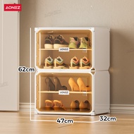 【COD】AONEZ Rak Transparan Portable Plastik Sepatu 4-10 Susun Baris Ganda Kotak Sepatu