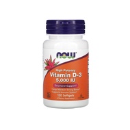 Now Foods High Potency Vitamin D3 125mcg 5000iu 120 softgels original halal