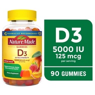 กัมมี่วิตามินดี 3 (5000iu) Nature Made Extra Strength Vitamin D3 5000 IU 125 mcg 90 Count