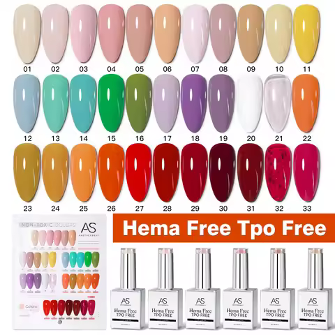 AS 33 Colors Hema Free Tpo Free Nail Gel Polish VIP Kit Vernis Semi Permanent Milky White Varnish Go
