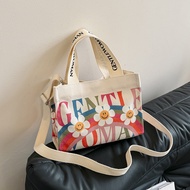 Large Capacity Letter Commuting Handbag 2024 New Gentlewoman Popular Fashion Canvas Bag Tote Bag