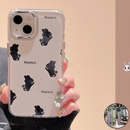 NC Cute Rabbit Makeup Mirror Iphone Case Compatiable for IPhone 11 IPhone 14 Pro Max Casing  Ip13 Pro Max IPhone 12 Case