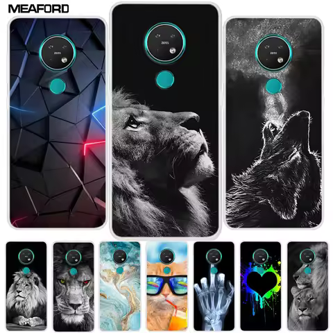 For Nokia 7.2 Cases 6.2 C20 C10 Clear Wolf Lion Soft TPU Silicone Phone Cases For Nokia 6.2 Cover Fa