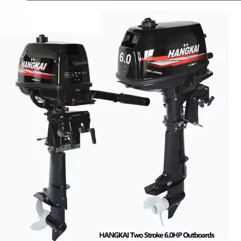 HANGKAI Two Stroke 6.0 HP Powerful Petrol Outboards for 3.0 M Inflatable Assault Boat 3-4 Person Kay