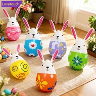 LOVETOUCH 40cm Easter Inflatable Bunny Egg Balloon Cute PVC Waterproof Reusable Toy For Home Garden 