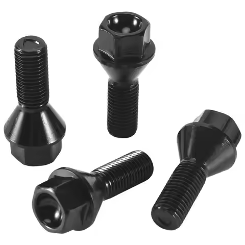 A76T-4Pcs Black Wheel Bolt Lug Nut For BMW E30 E36 E46 E60 E90 36136781150