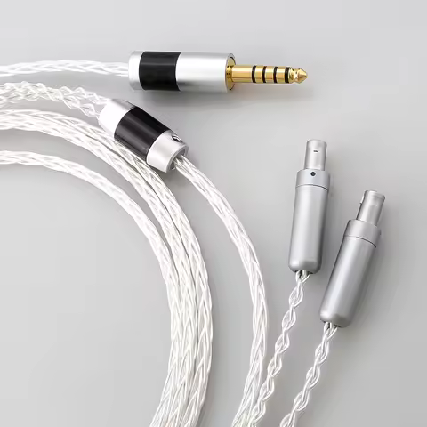 HIFI 3.5/2.5/4.4mm Balanced OCC Single Silver Headphone Upgrade Cable Cable For HD800 HD800S HD820 H