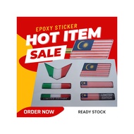 Sticker Epoxy | Sticker Timbul | Malaysia Flag | Italy Flag Emblems | Set