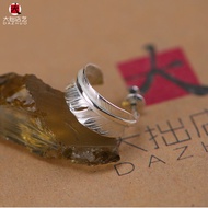 ต่างหูขนนก Goros สะพานสูงทำมือเงอะงะต่างหูเงินแท้925 goros สำหรับทั้งผู้ชายและผู้หญิงฮิปสเตอร์