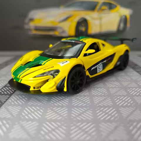 1:32 Simulated McLaren P1 GTR alloy car model, doors and hood can be opened, static sports car gift 