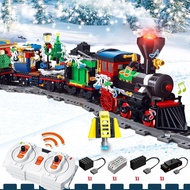 826 PCS Christmas Winter Holiday Train Set Railway Track Toys 2.4G RC Steam Train Building Blocks Br