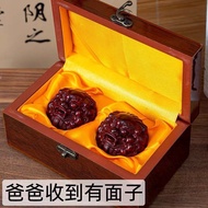 Pure Natural Small Leaf Red Sandalwood Men's Handball Wenwan Wood Carving Pixiu Health Ball Mahogany