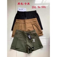 CODE 22716 大码弹力树胶裤头时尚短裤 Plus Size Pant